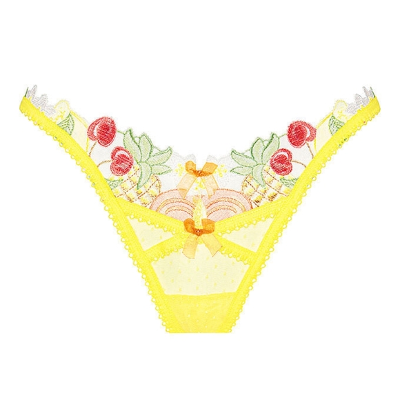 Mirabelle Thong Panty 🍋 Yellow Fruit 🍋 FOR LOVE & LEMONS - Picture 2 of 6